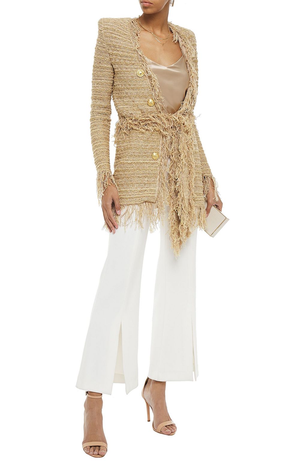 balmain fringe jacket