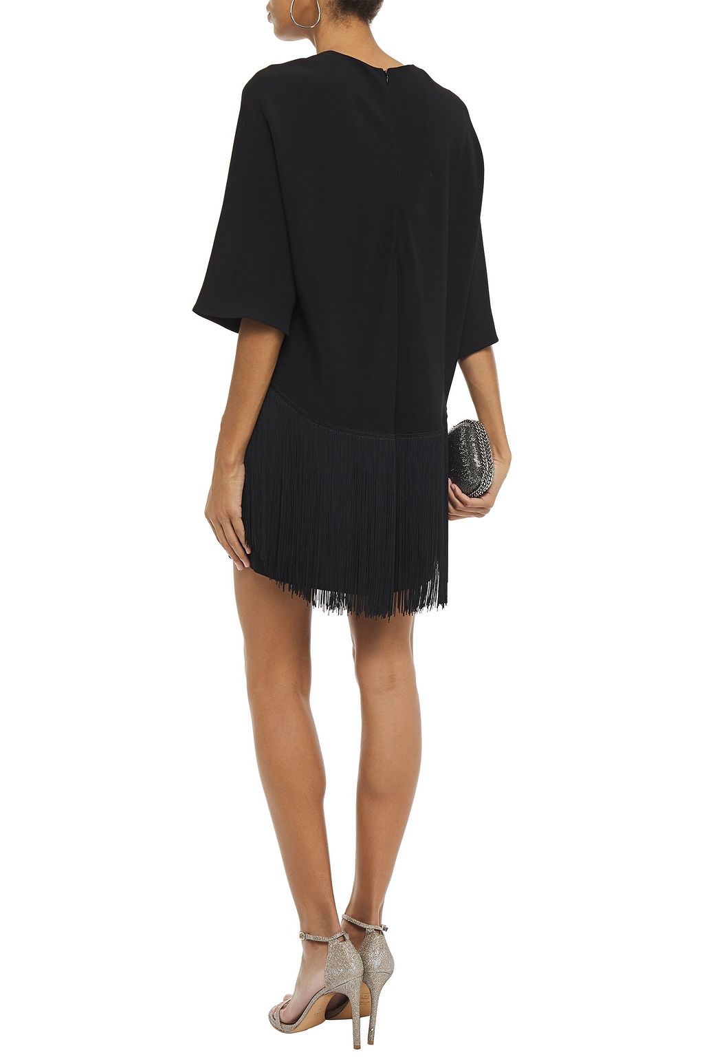 STELLA MCCARTNEY Fringed layered crepe mini dress
