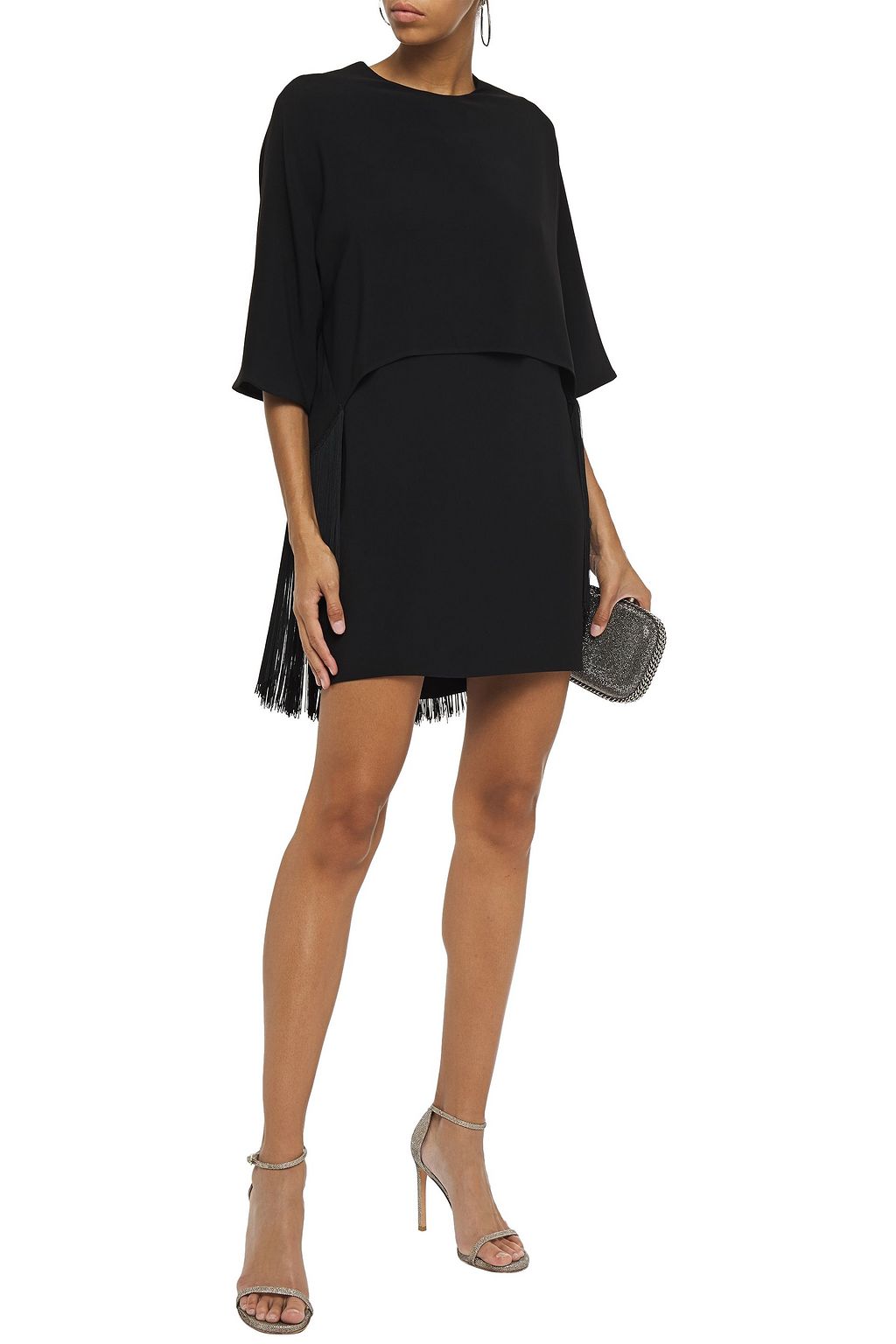 STELLA MCCARTNEY Fringed layered crepe mini dress