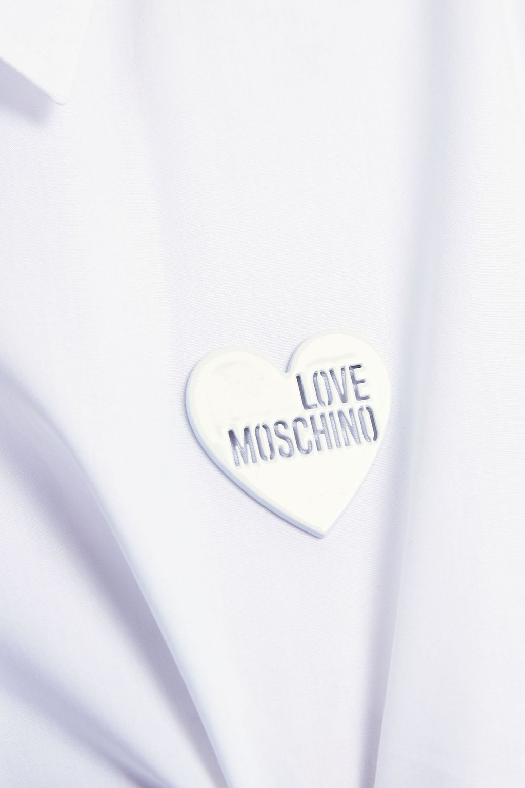 LOVE MOSCHINO Appliquéd stretch-cotton poplin shirt