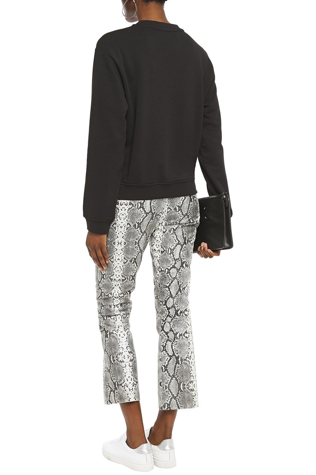 LOVE MOSCHINO Printed French cotton-blend terry sweatshirt