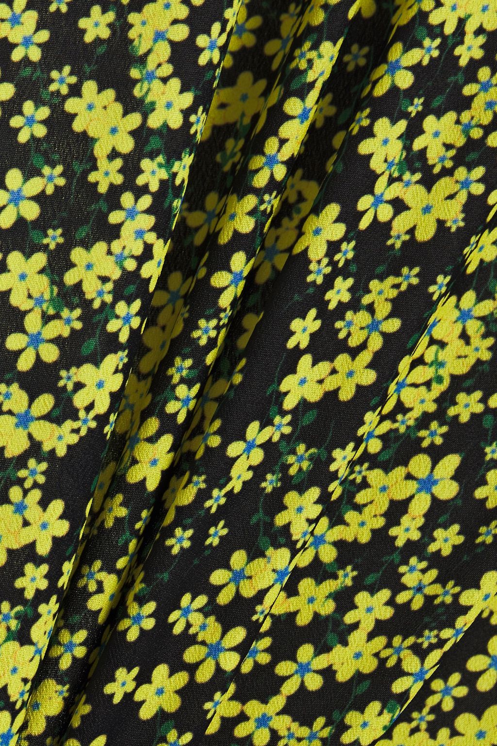 ROKH Asymmetric ruffle-trimmed floral-print crepe de chine skirt