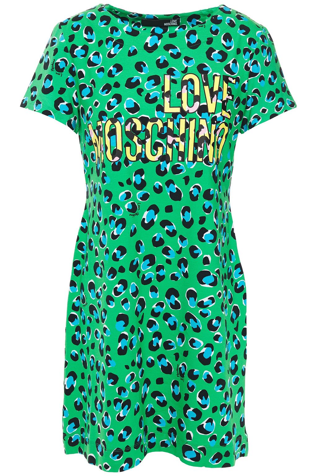 green leopard shirt dress