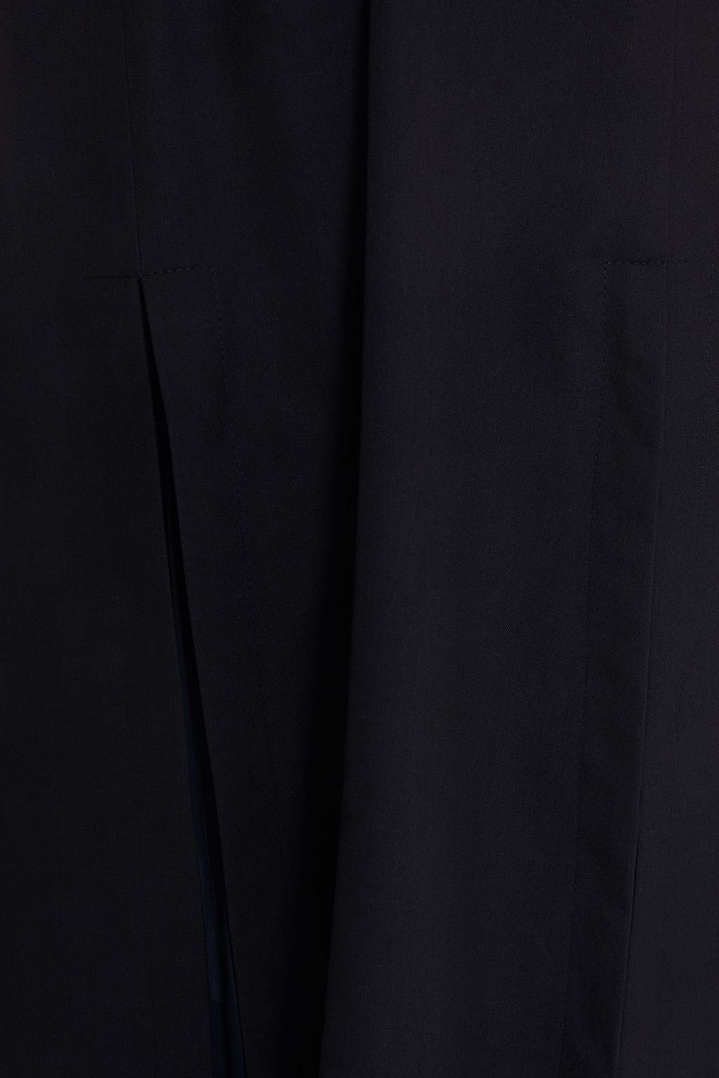 ROKH Chiffon-paneled pleated twill midi dress