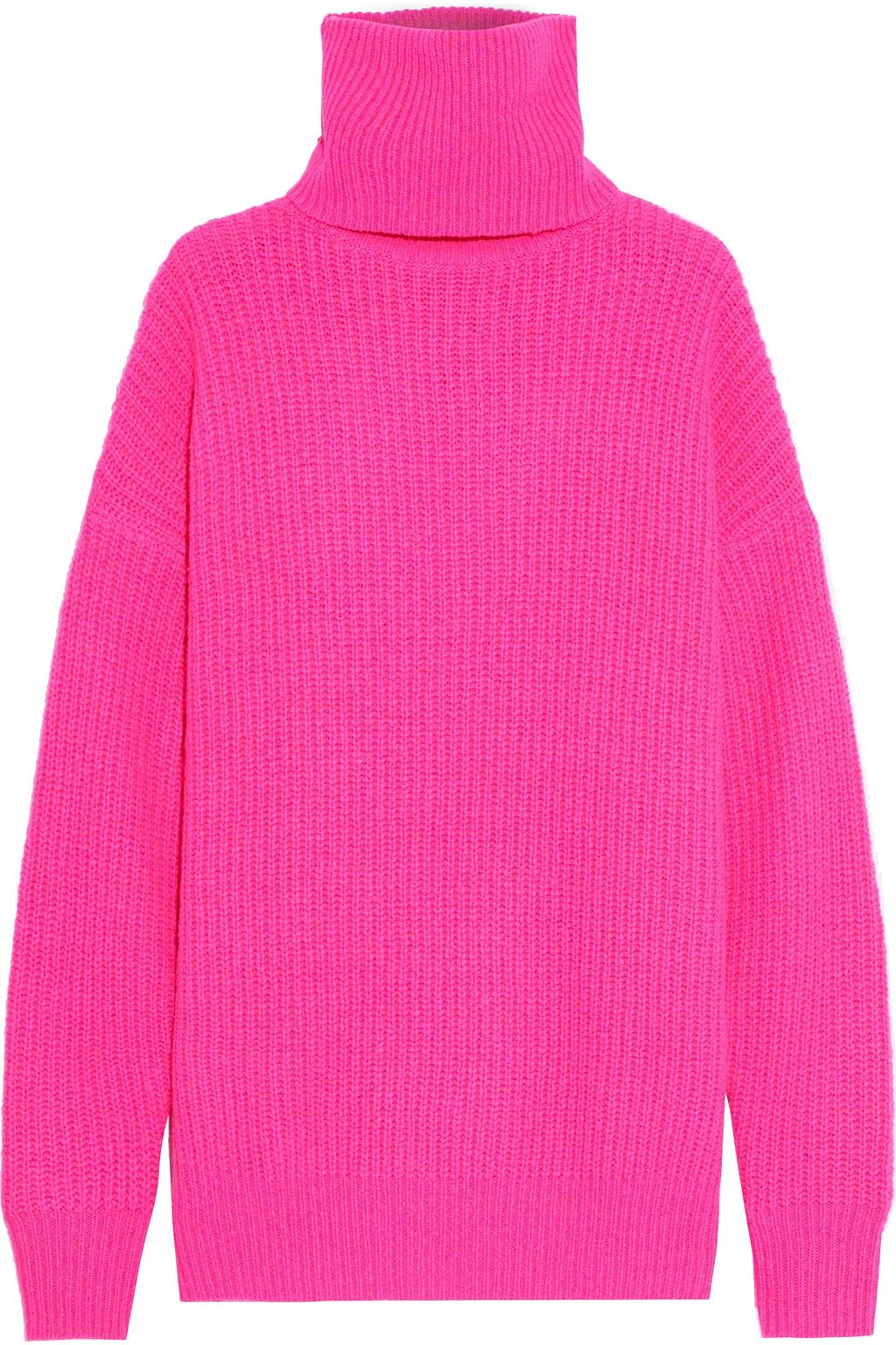 hot pink turtleneck sweater