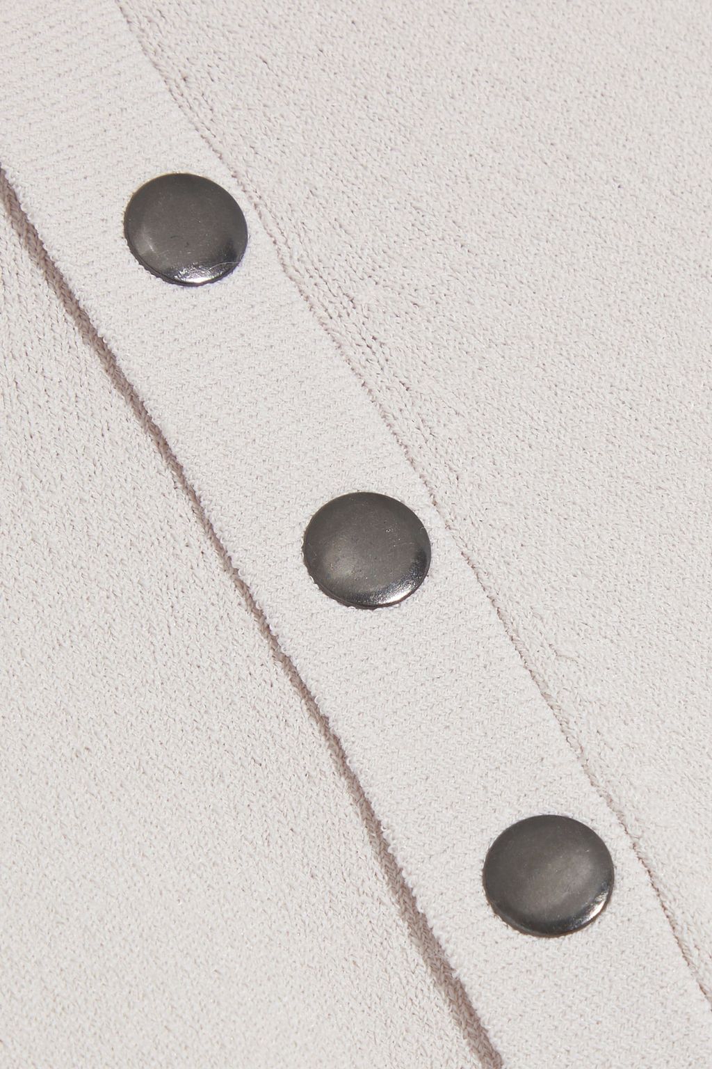 AUTUMN CASHMERE Snap-detailed textured stretch-knit top