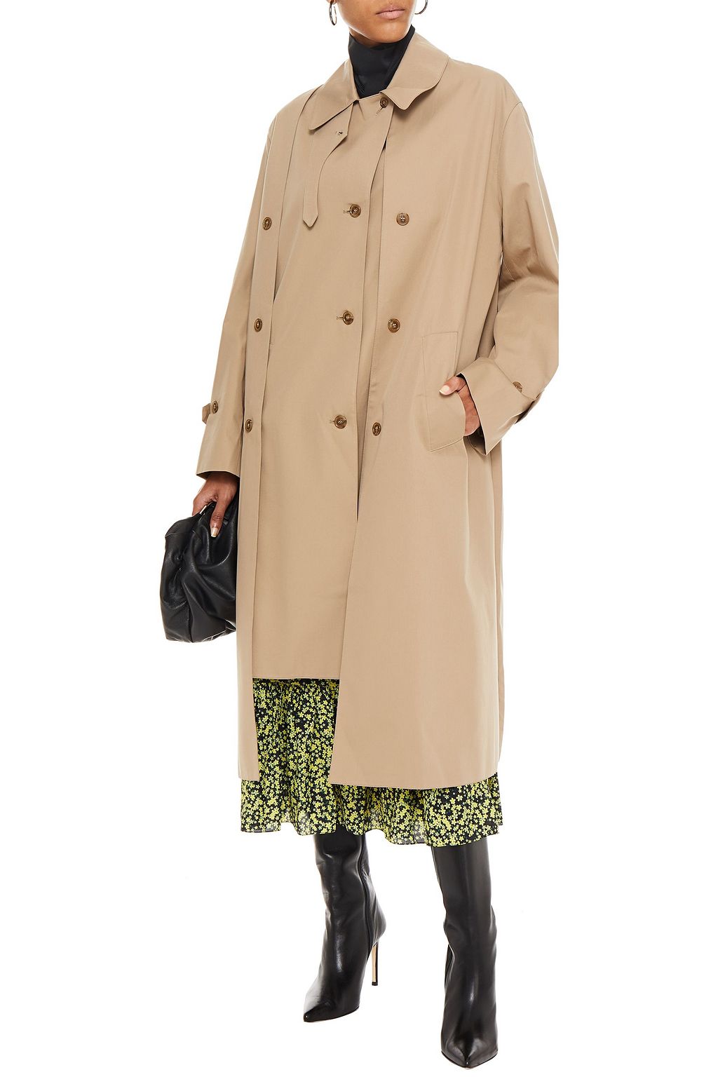 ROKH Layered gabardine trench coat