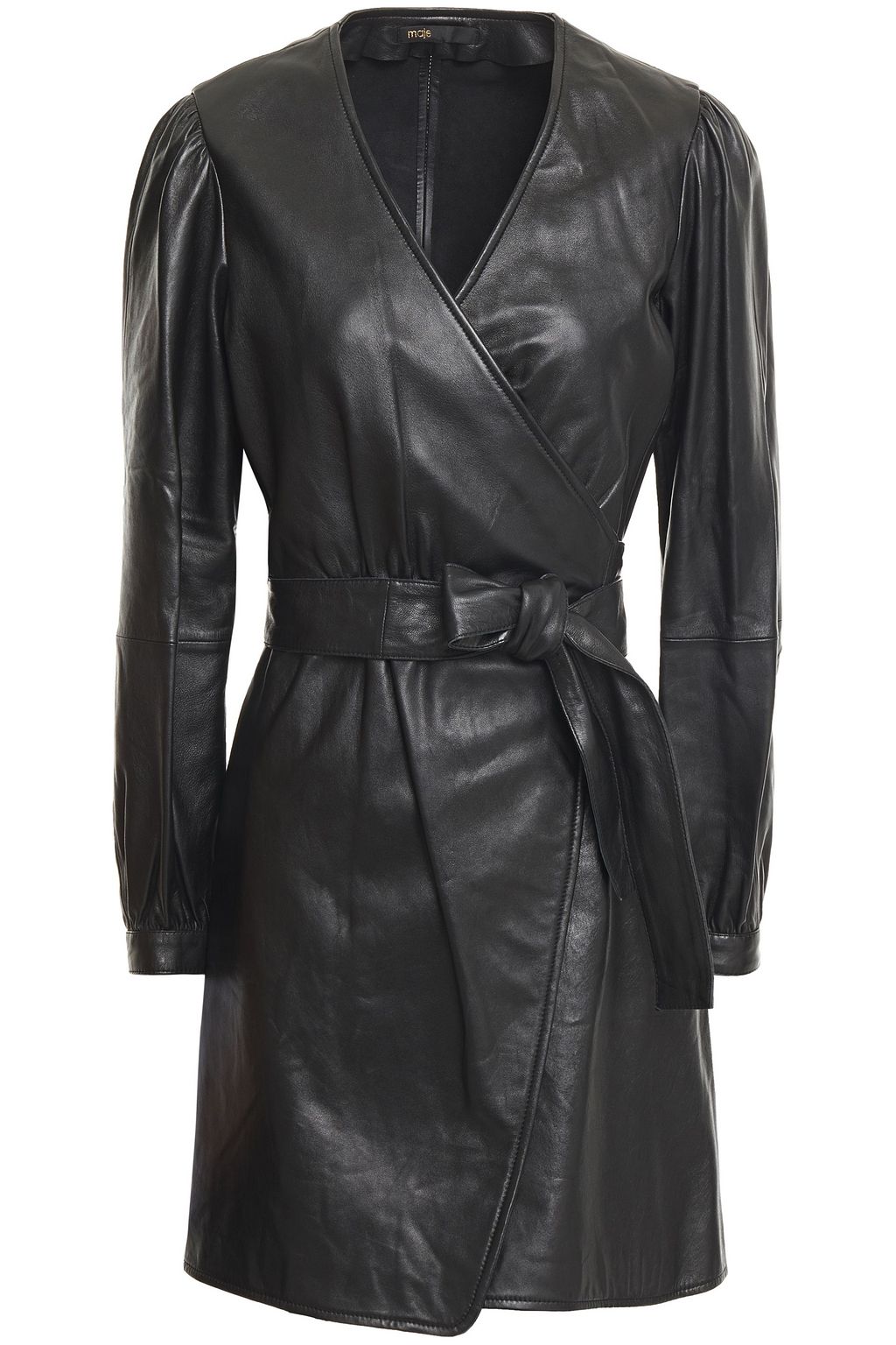 wrap leather dress