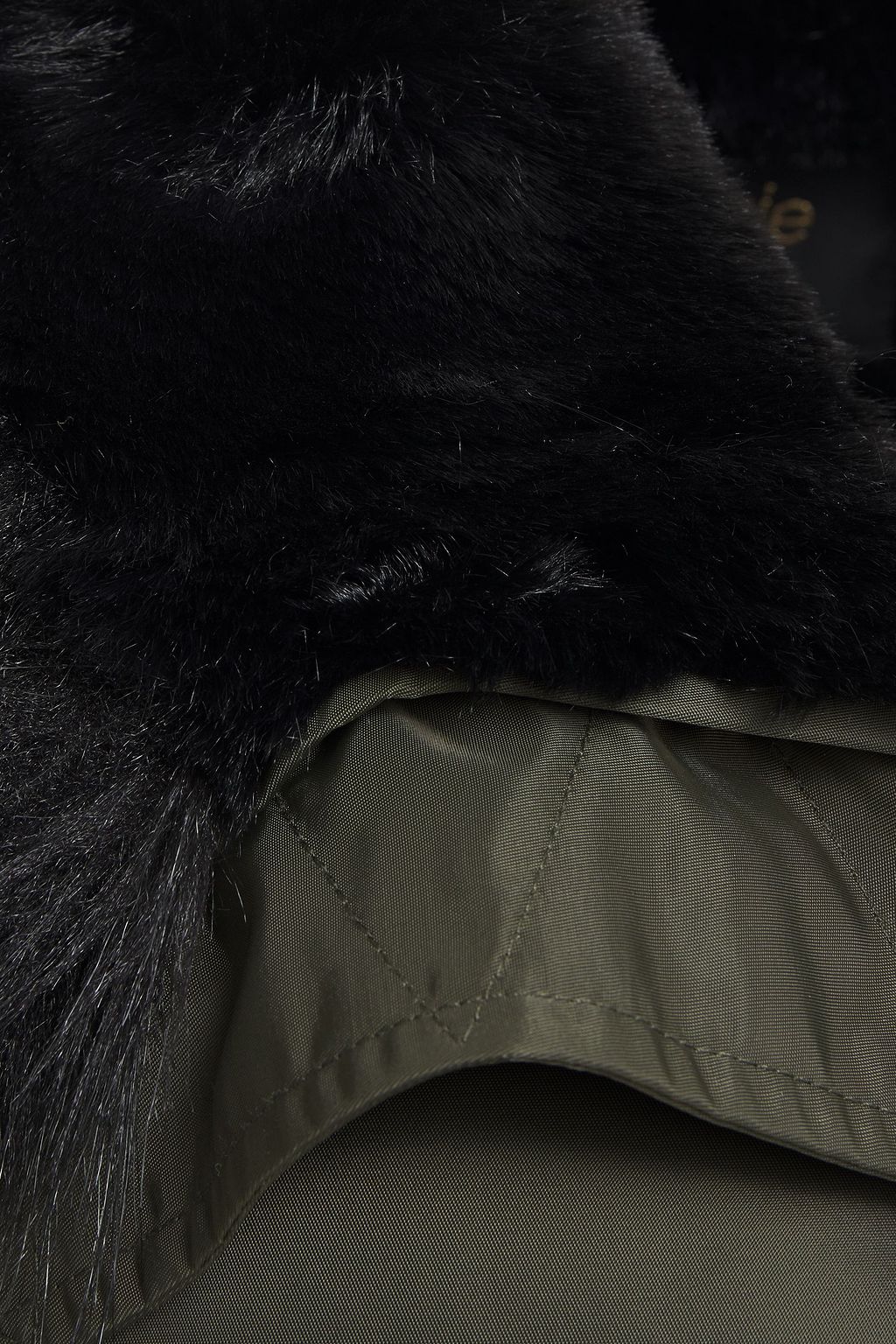 MAJE Faux fur-trimmed shell hooded jacket