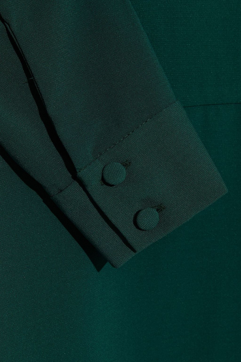 MIKAEL AGHAL Asymmetric velvet-trimmed crepe dress