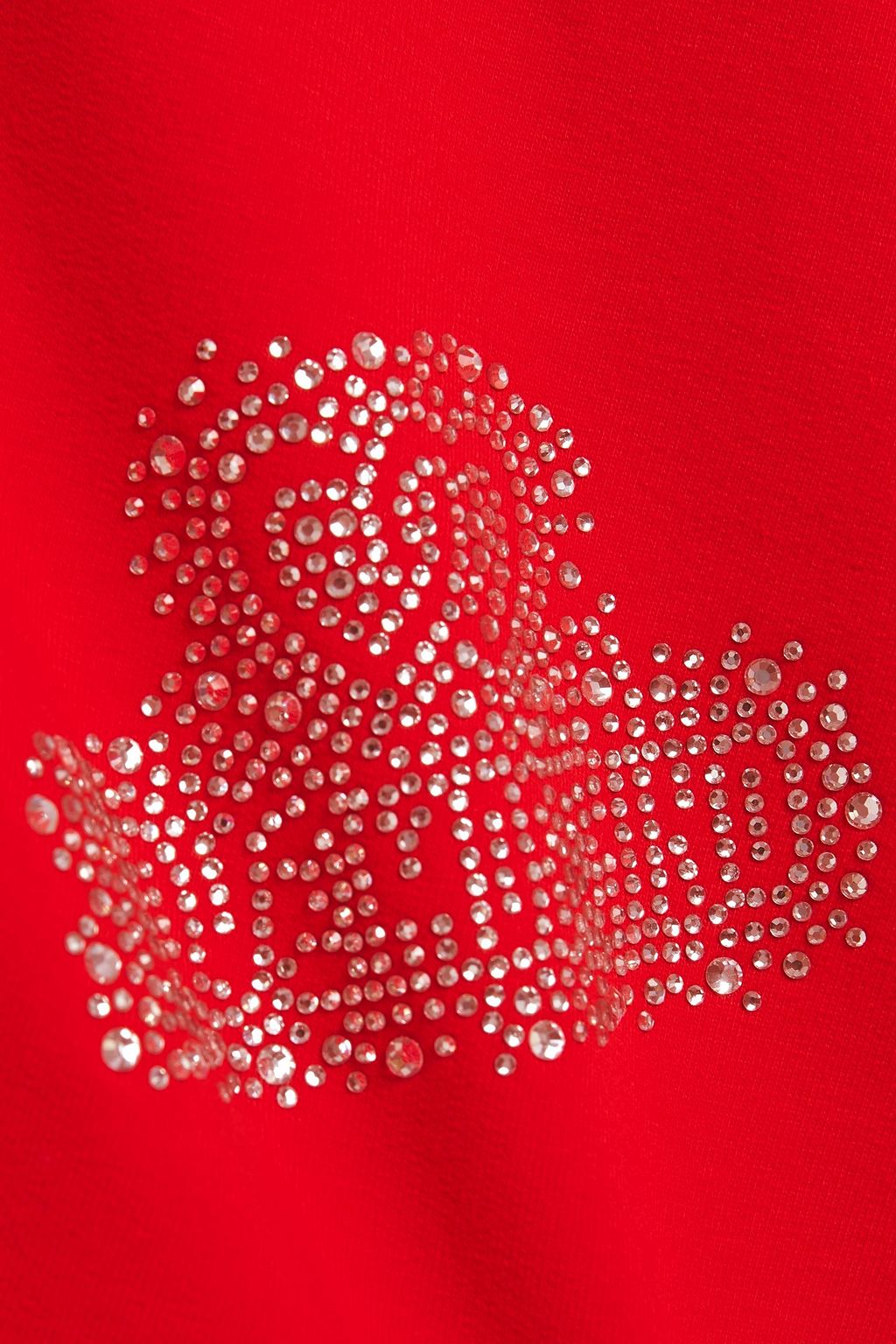 LOVE MOSCHINO Crystal-embellished French cotton-blend terry mini skirt