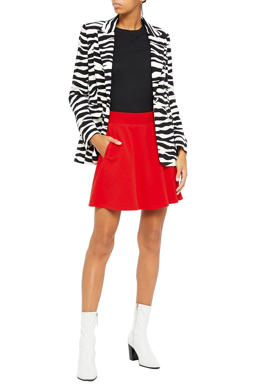 LOVE MOSCHINO Crystal-embellished French cotton-blend terry mini skirt