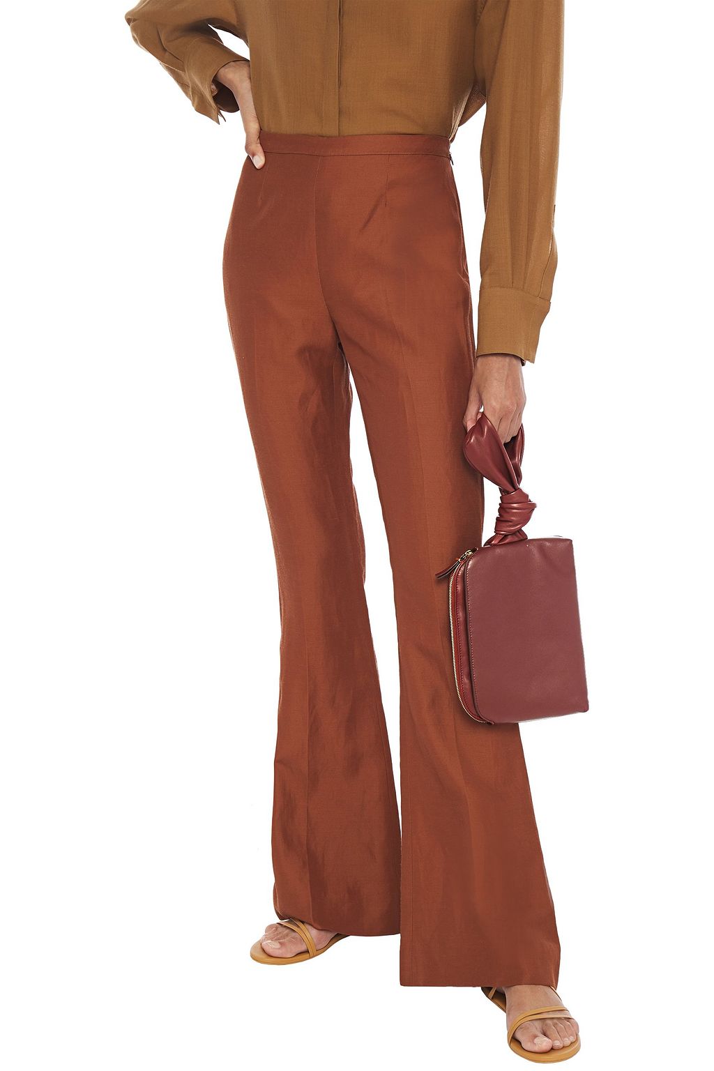 THE ROW Wristlet leather clutch