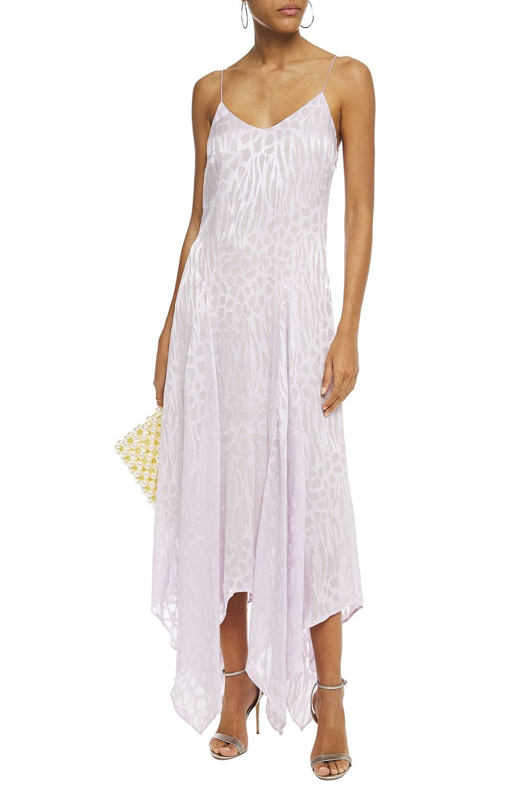 JUST CAVALLI Burnout satin midi dress