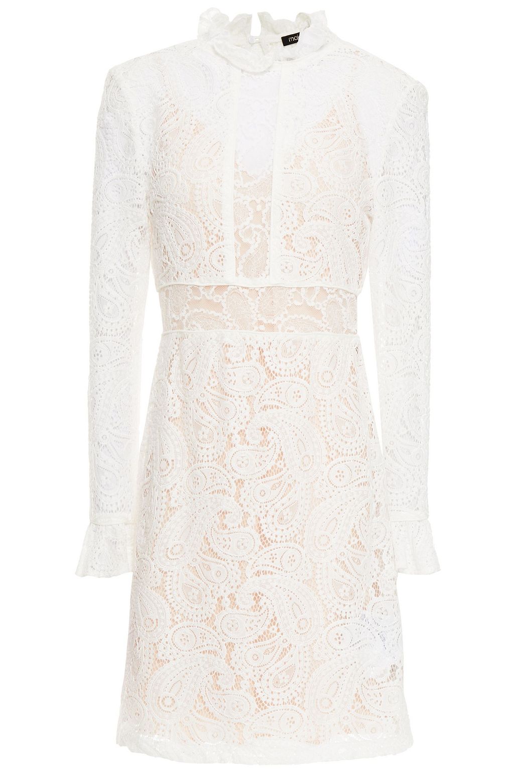 MAJE Riline ruffle-trimmed lace mini dress | Sale up to 70% off | THE ...