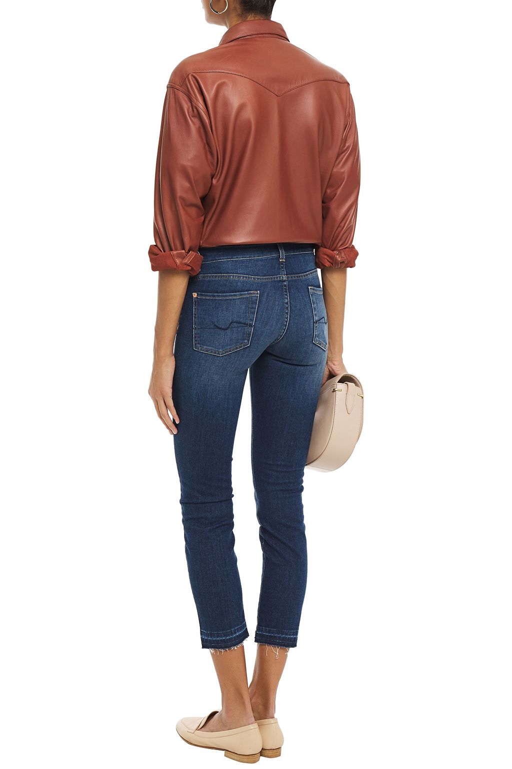 7 FOR ALL MANKIND Roxanne cropped mid-rise slim-leg jeans