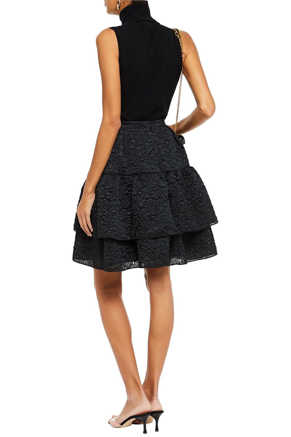 ERDEM Aine tiered matelassé mini skirt