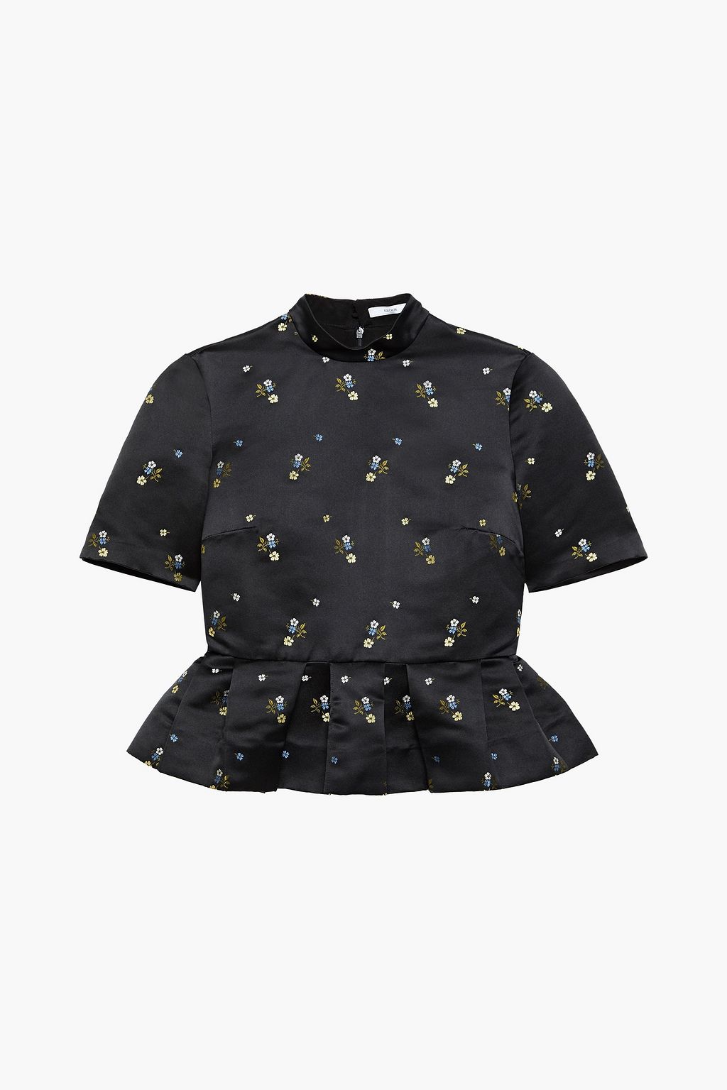 black satin peplum top