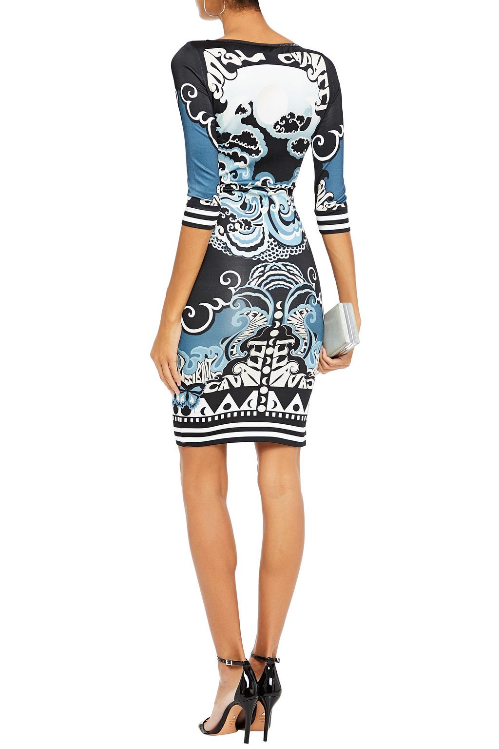 JUST CAVALLI Printed ponte mini dress