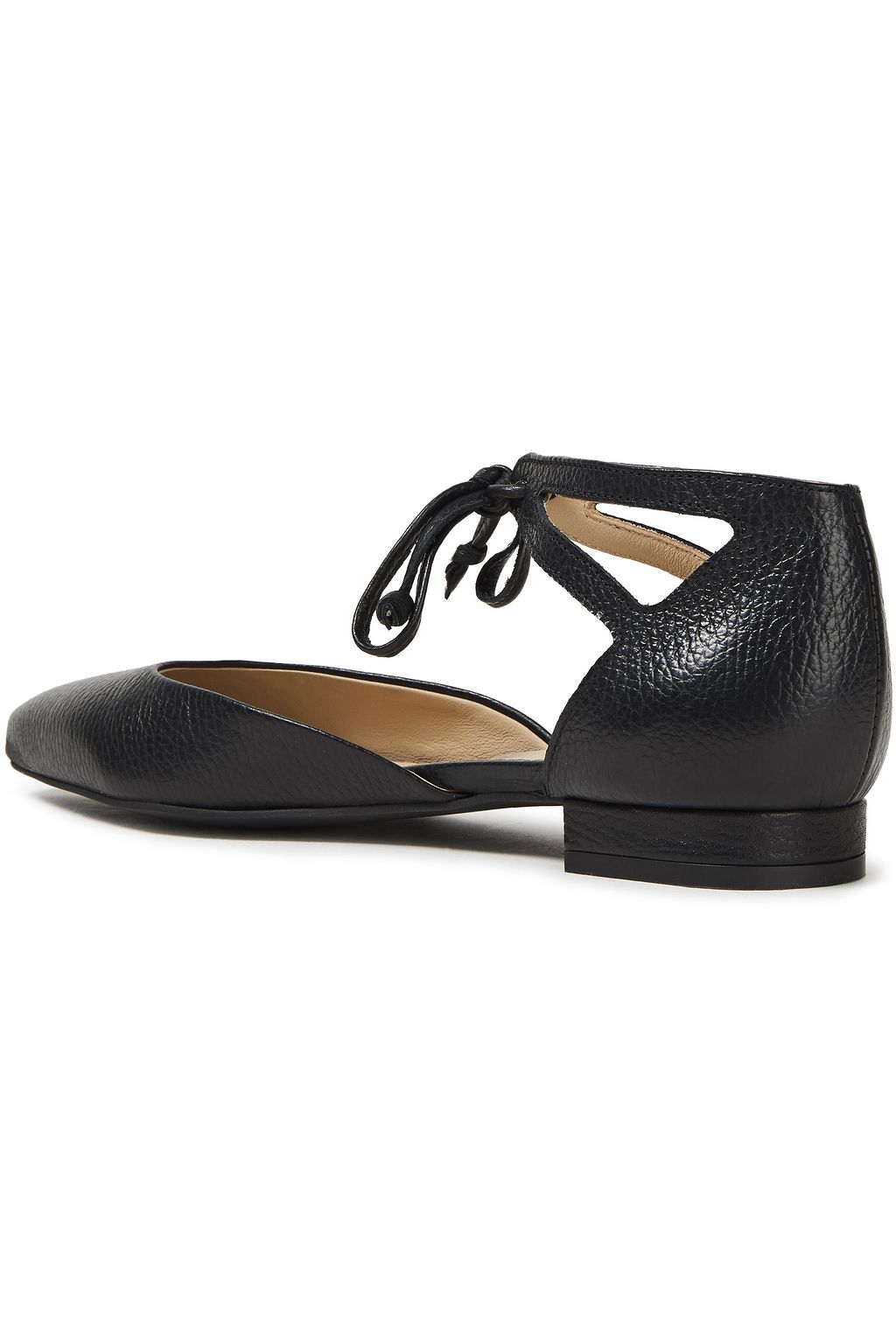 FRENCH SOLE Penelope cutout textured-leather point-toe flats