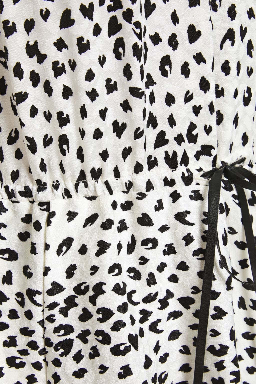 MAJE Asymmetric cupro-blend leopard-jacquard midi dress