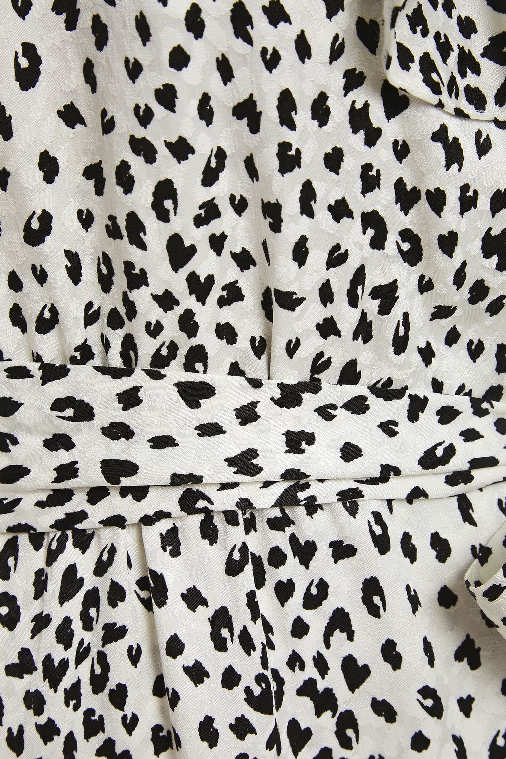 MAJE Ruffled cupro-blend leopard-jacquard mini wrap dress