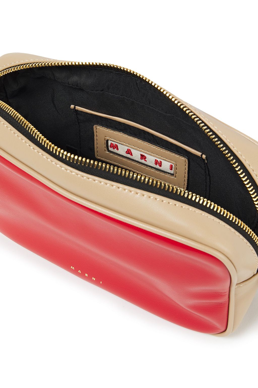 MARNI Two-tone faux leather and shell belt bag