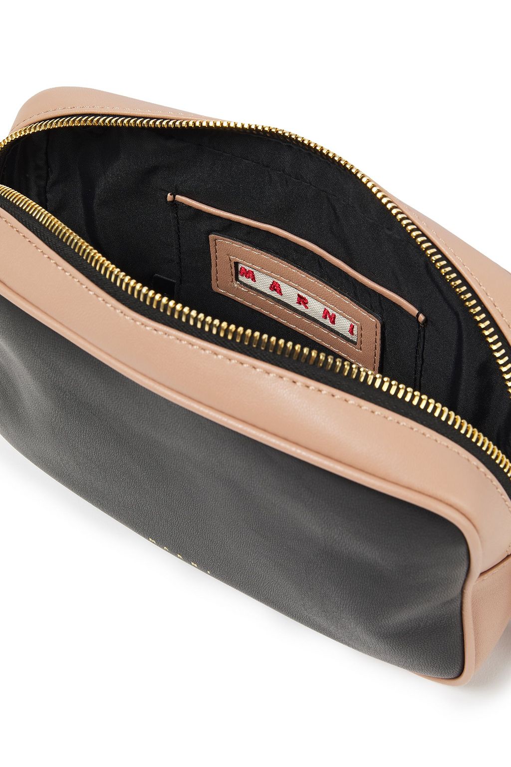 MARNI Two-tone faux leather and shell belt bag