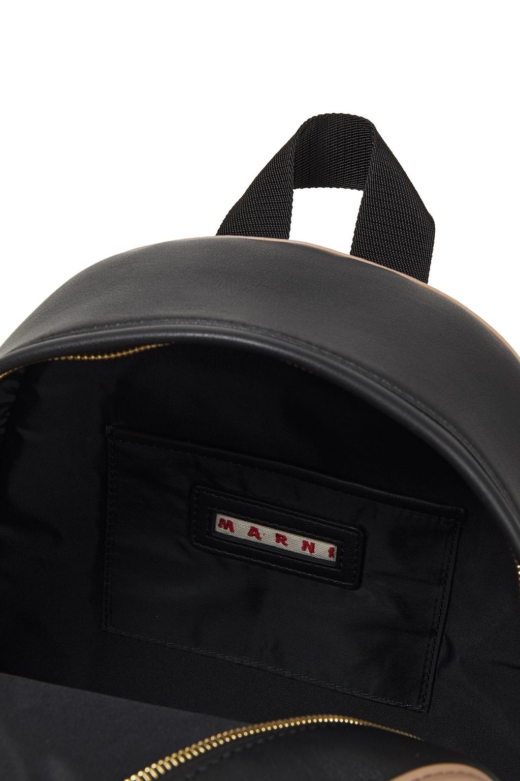 MARNI Faux leather-trimmed shell backpack