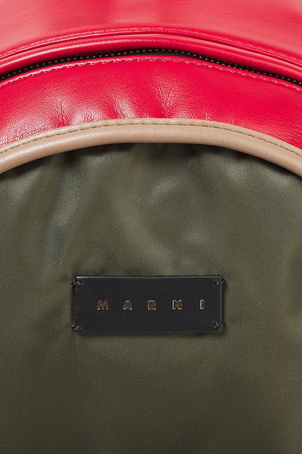 MARNI Faux leather-trimmed shell backpack
