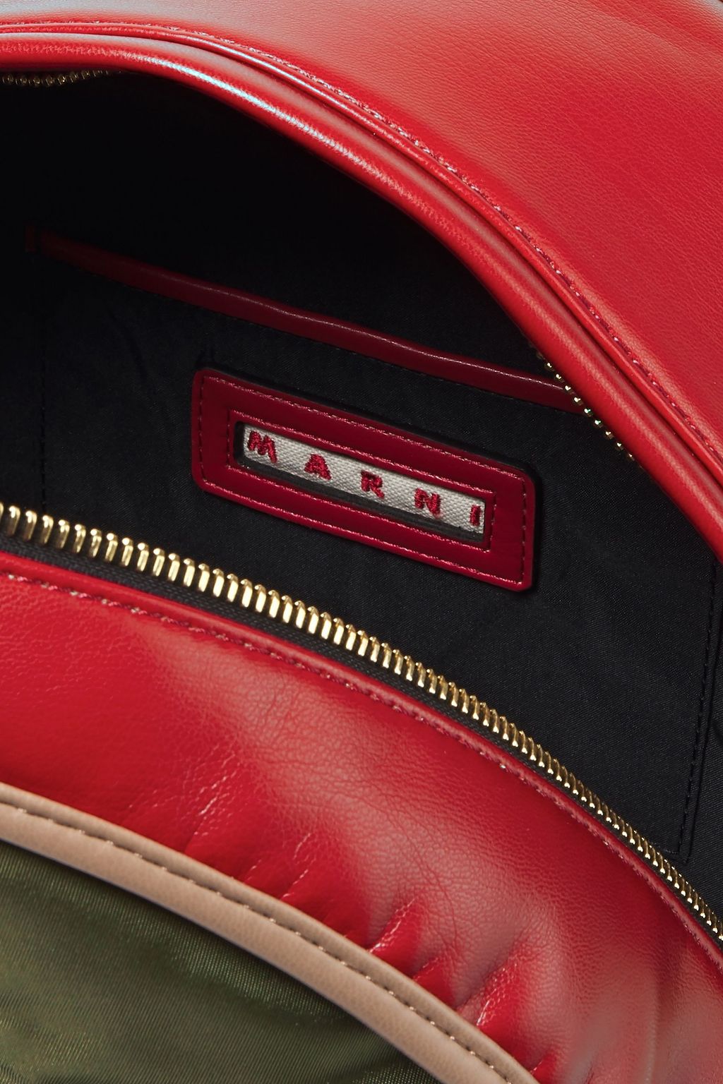 MARNI Faux leather-trimmed shell backpack