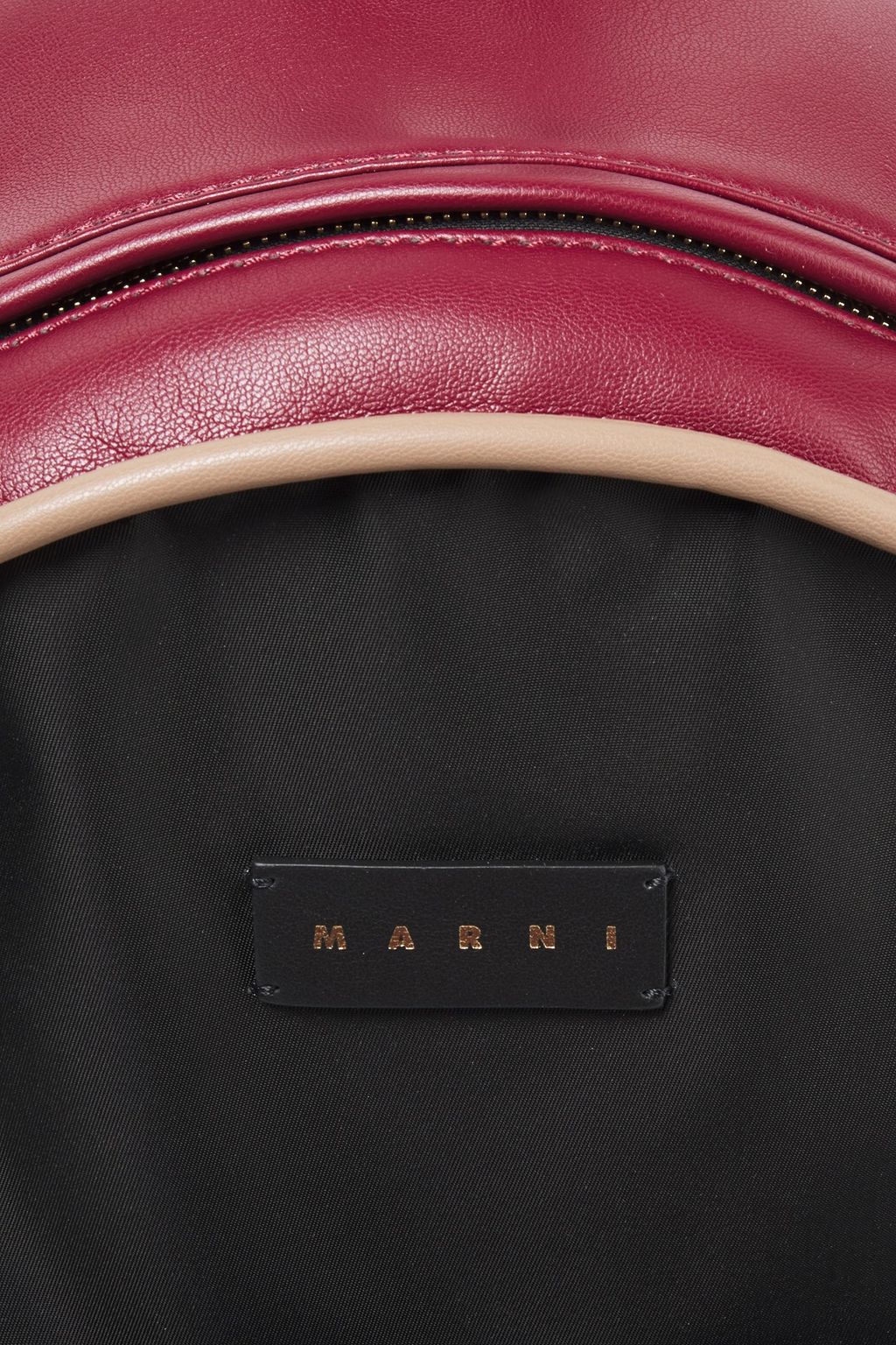 MARNI Faux leather-trimmed shell backpack