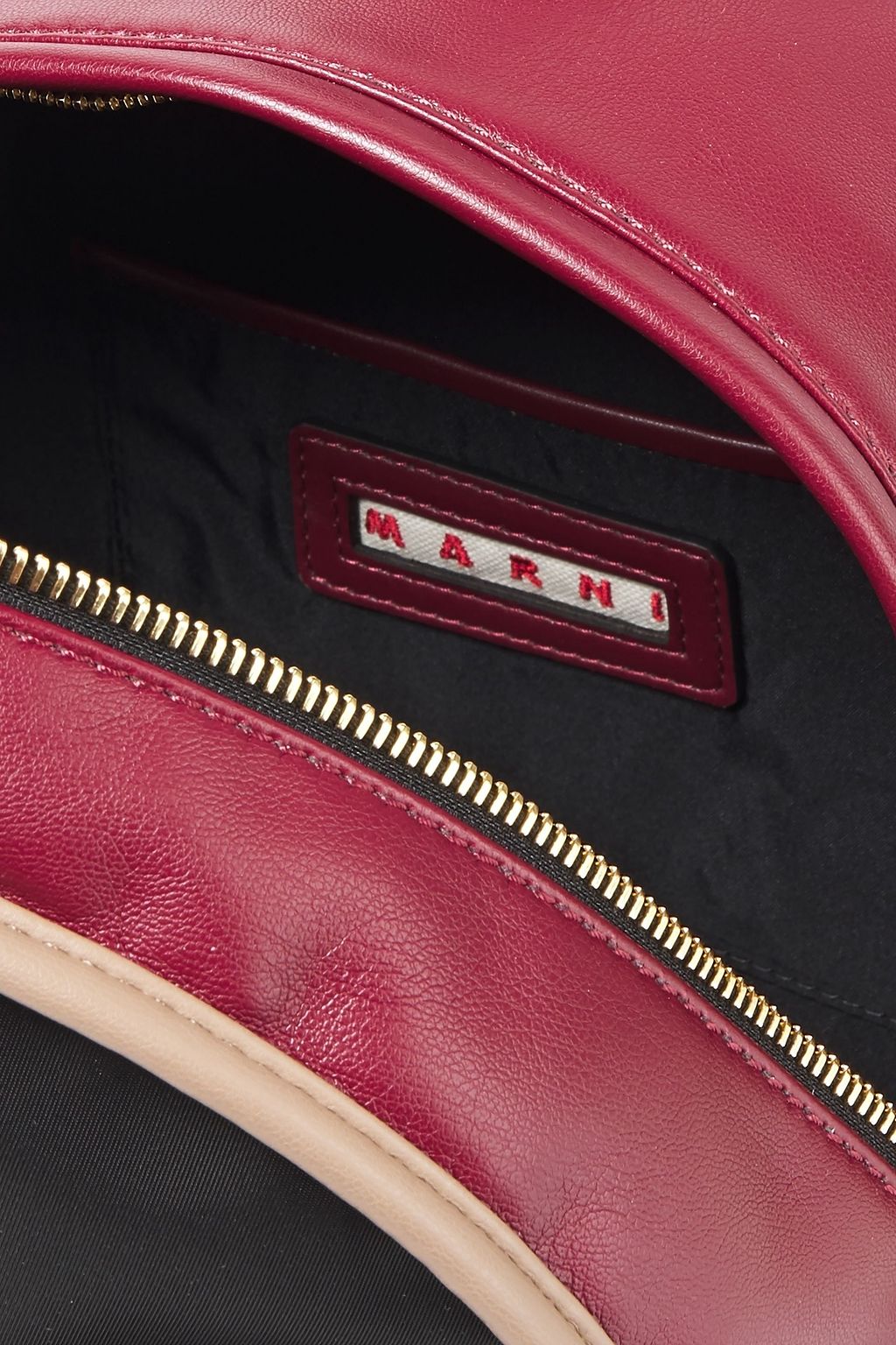 MARNI Faux leather-trimmed shell backpack