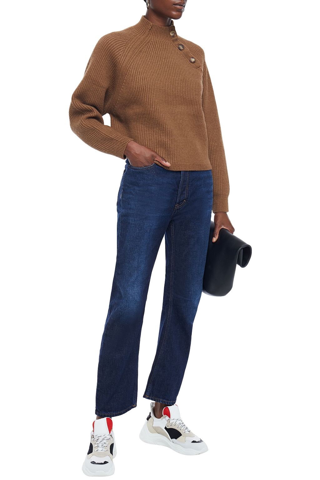 ACNE STUDIOS Log faded high-rise straight-leg jeans