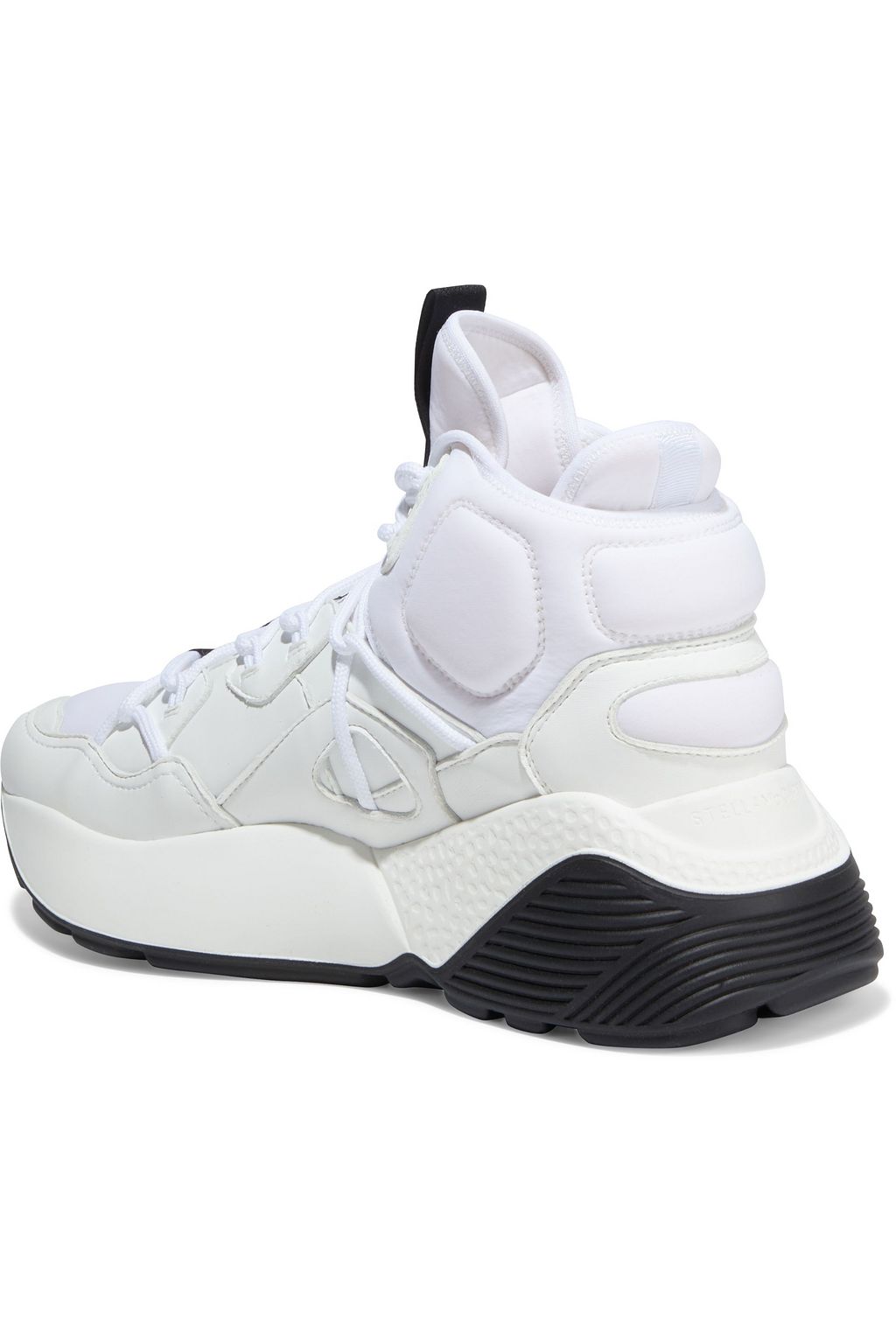 STELLA MCCARTNEY Eclypse neoprene and faux leather exaggerated-sole high-top sneakers