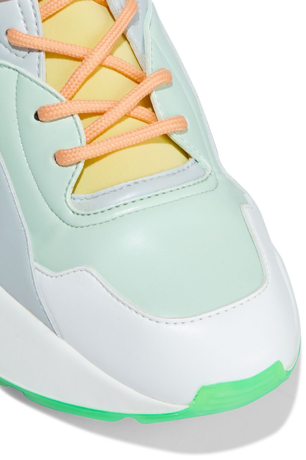 STELLA MCCARTNEY Eclypse neoprene and faux leather exaggerated-sole sneakers