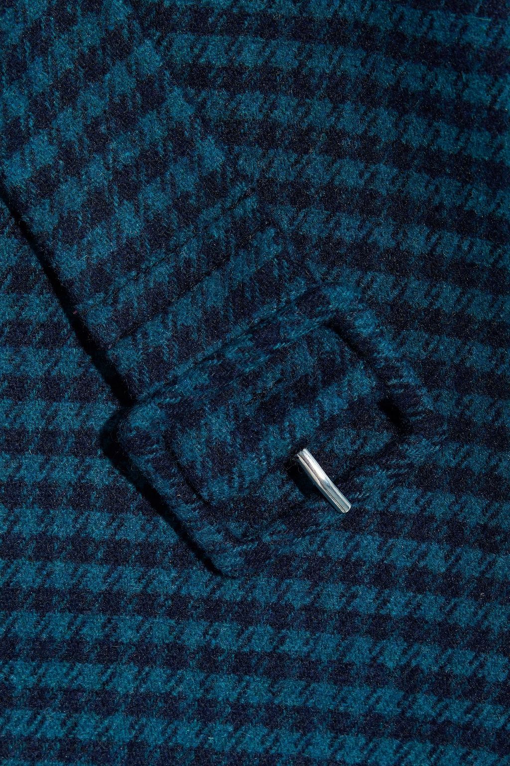 IRIS & INK Felicity belted houndstooth wool-blend felt blazer