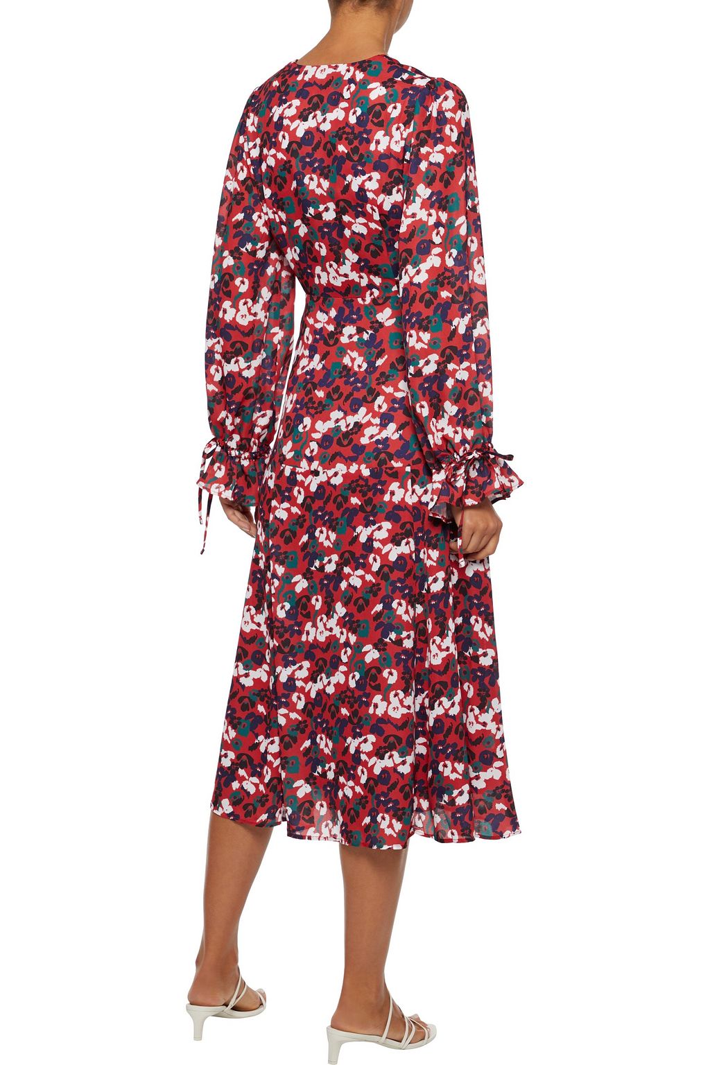 IRIS & INK Amber wrap-effect floral-print crepe midi dress