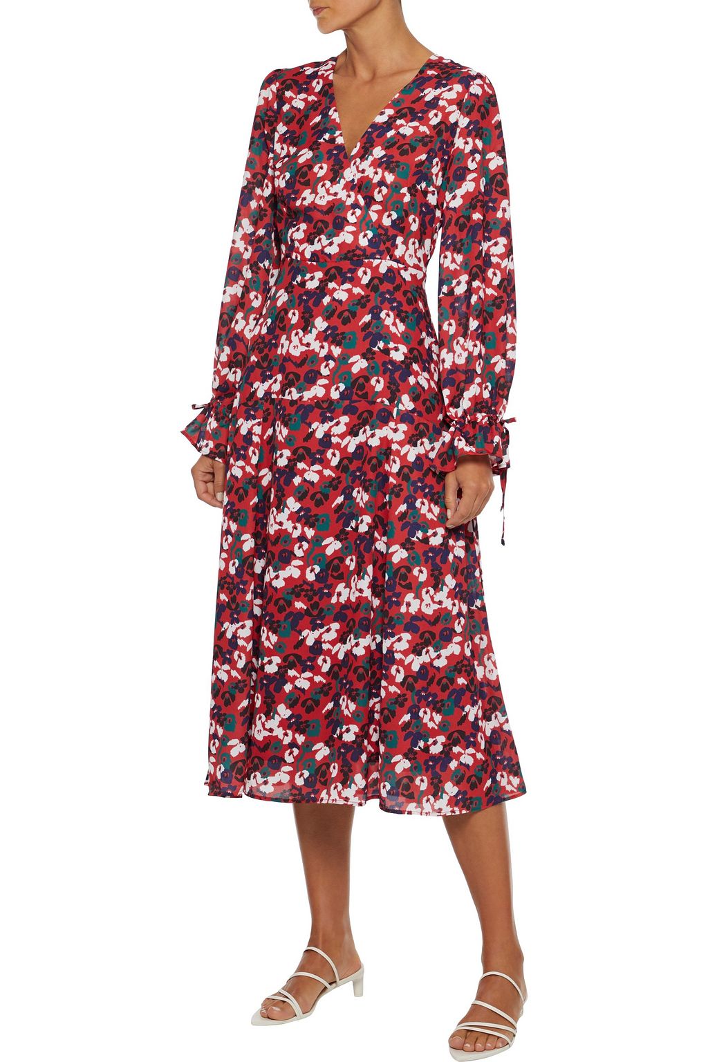 IRIS & INK Amber wrap-effect floral-print crepe midi dress