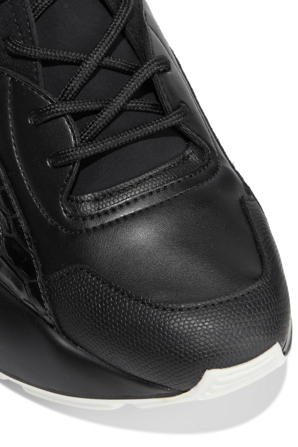 STELLA MCCARTNEY Eclypse neoprene, faux suede and leather exaggerated-sole sneakers