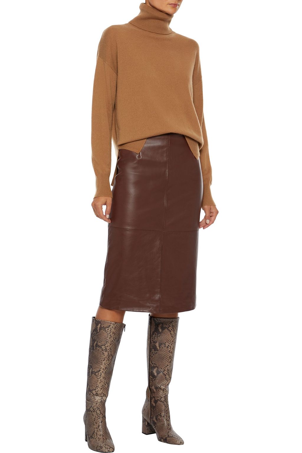IRIS & INK Emelia leather pencil skirt