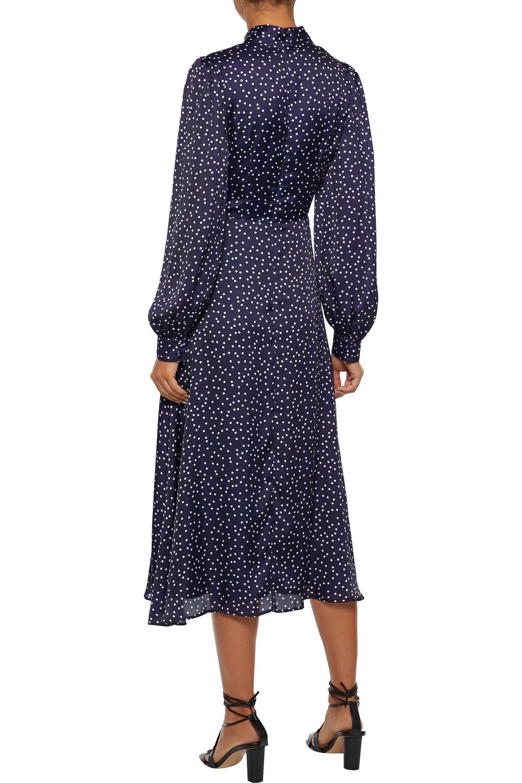 IRIS & INK Alison Midikleid aus Satin mit Polka-Dots