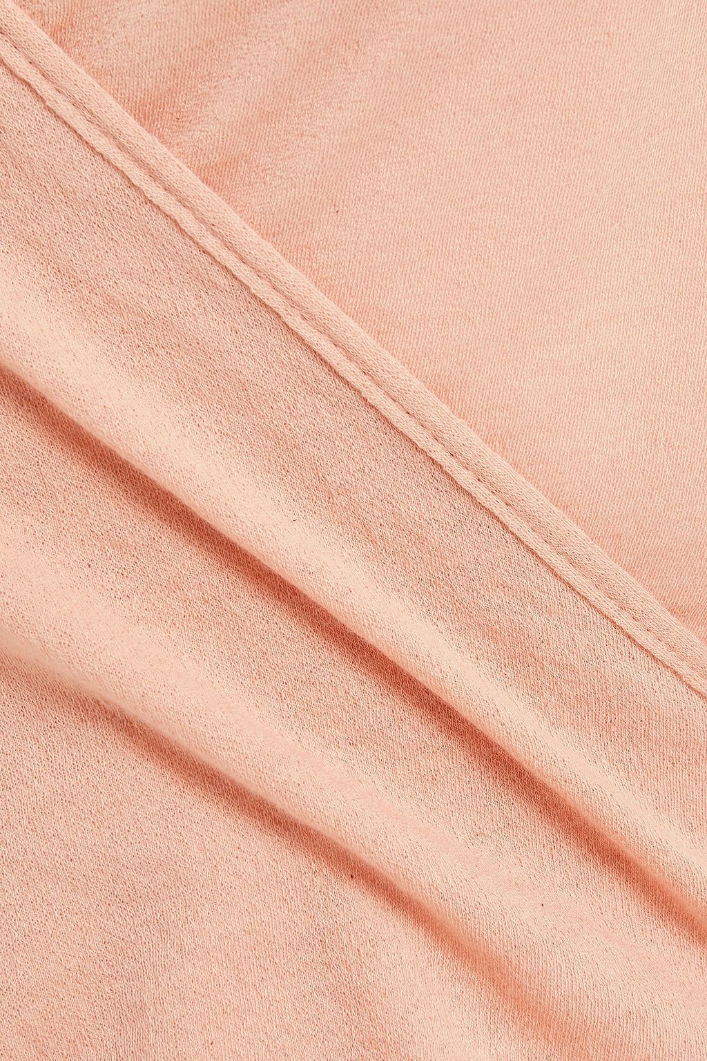 LIVE THE PROCESS Cropped wrap-effect cotton and cashmere-blend jersey top