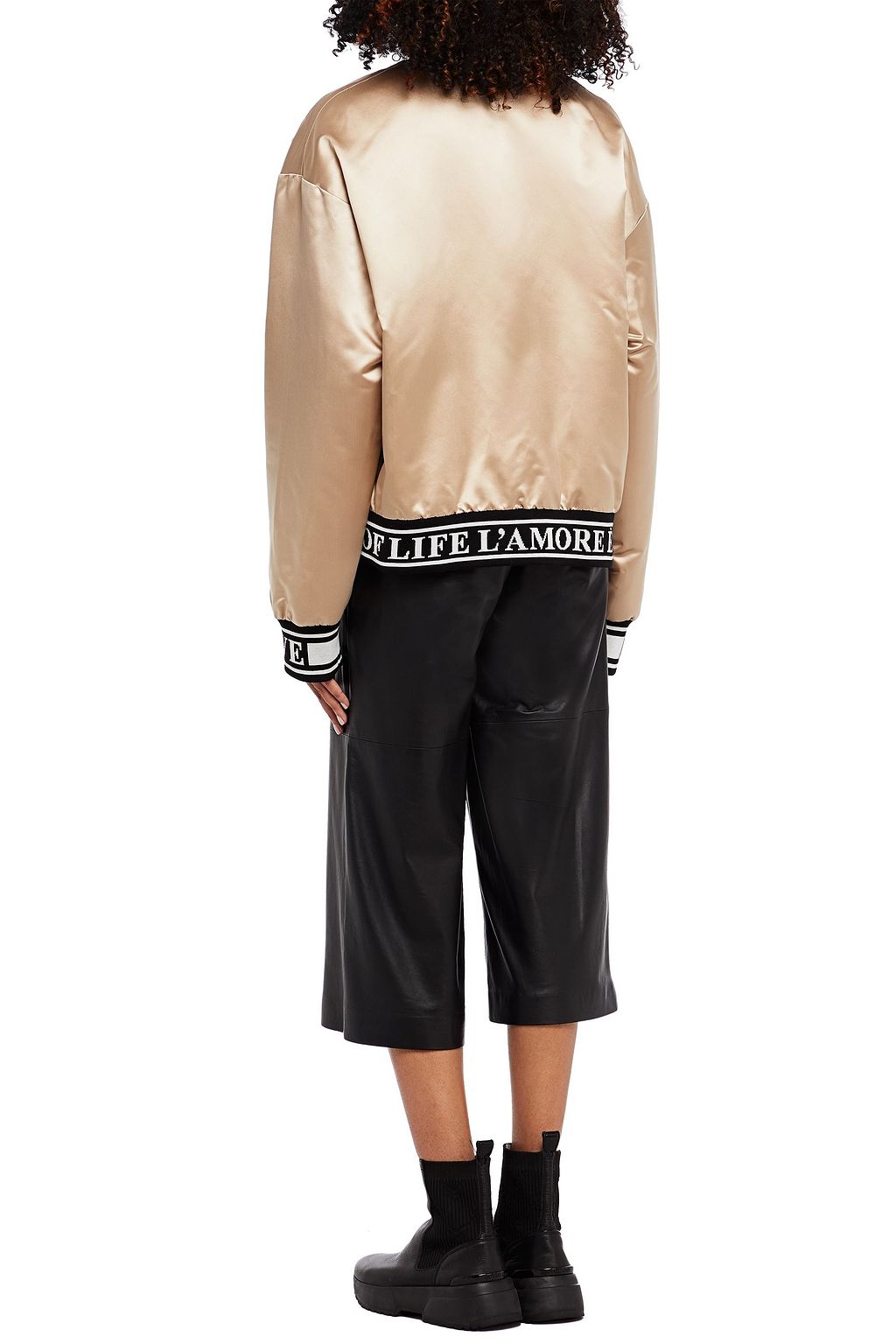 DOLCE&GABBANA Appliquéd quilted silk-blend satin jacket
