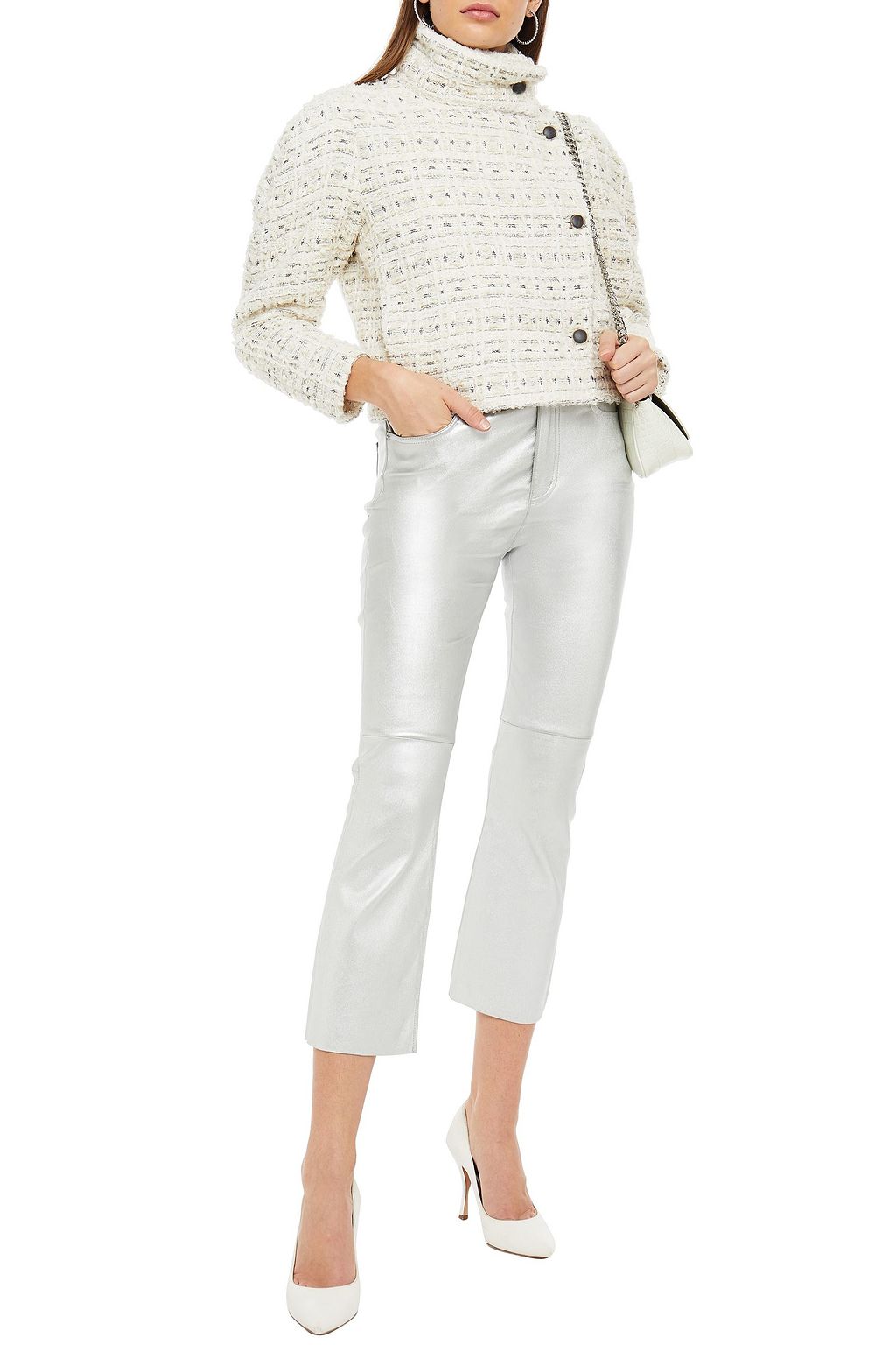 IRO Maudia metallic cotton-blend bouclé-tweed jacket