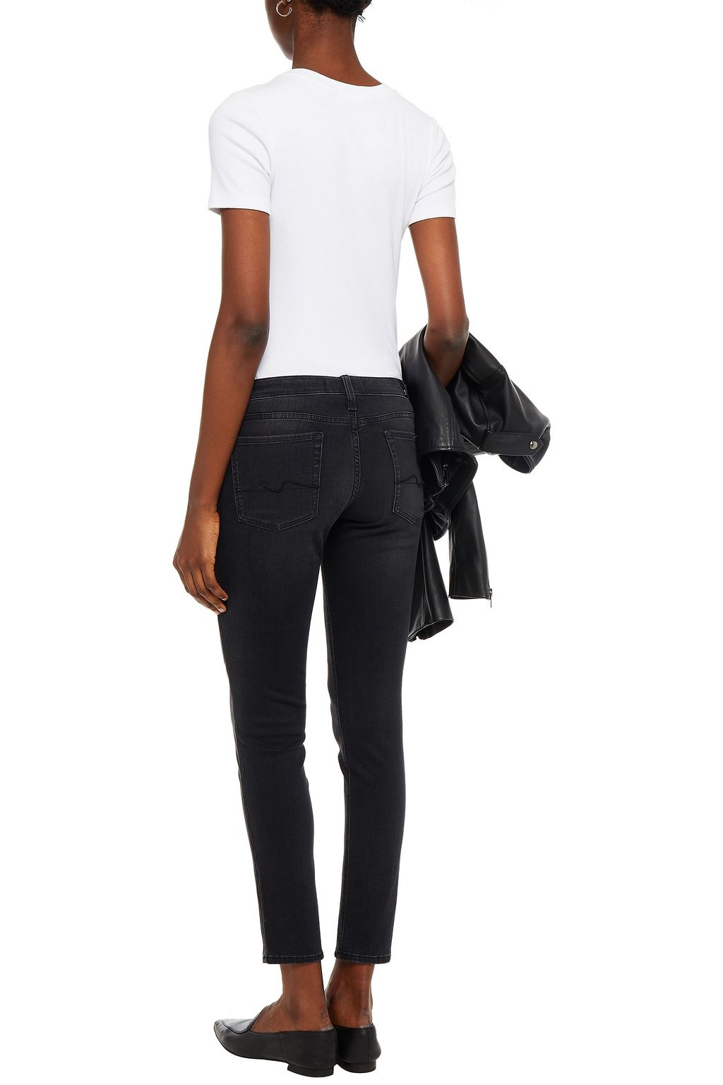 7 FOR ALL MANKIND Pyper cropped embellished mid-rise skinny jeans
