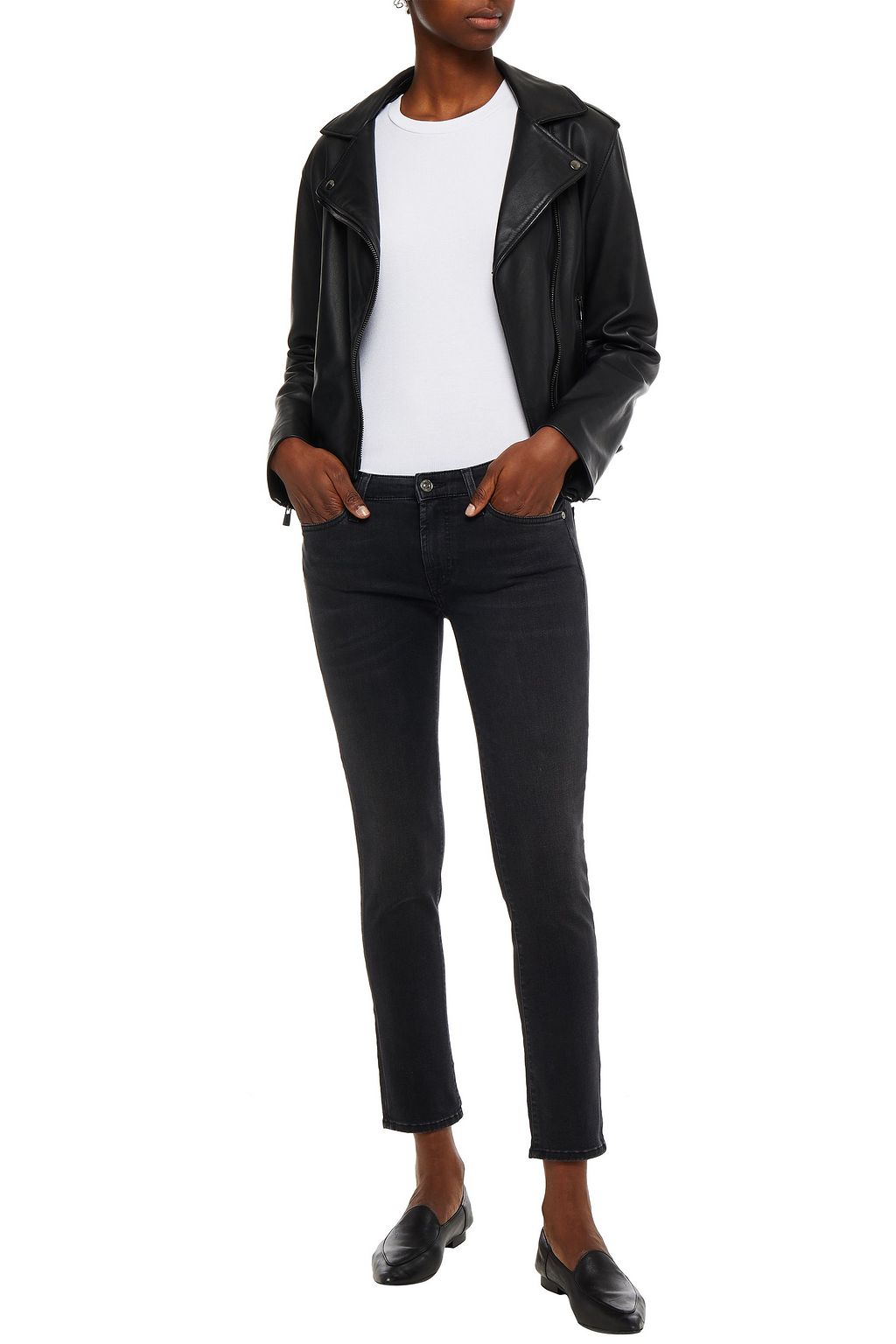 7 FOR ALL MANKIND Pyper cropped embellished mid-rise skinny jeans