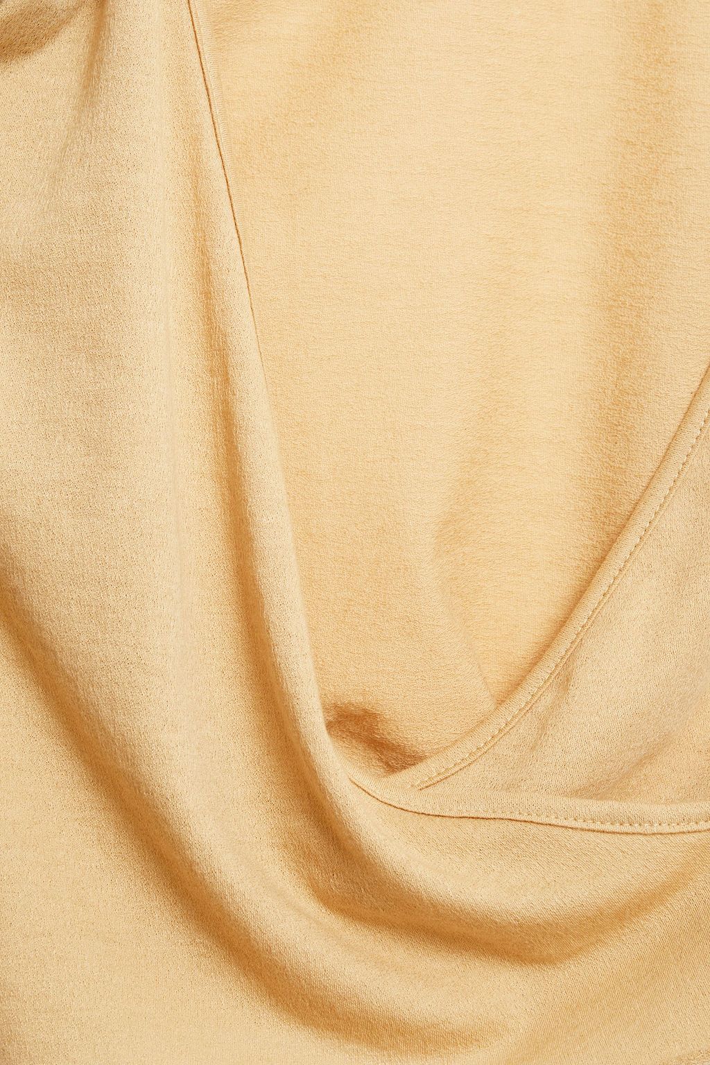 LIVE THE PROCESS Cropped wrap-effect cotton and cashmere-blend jersey top