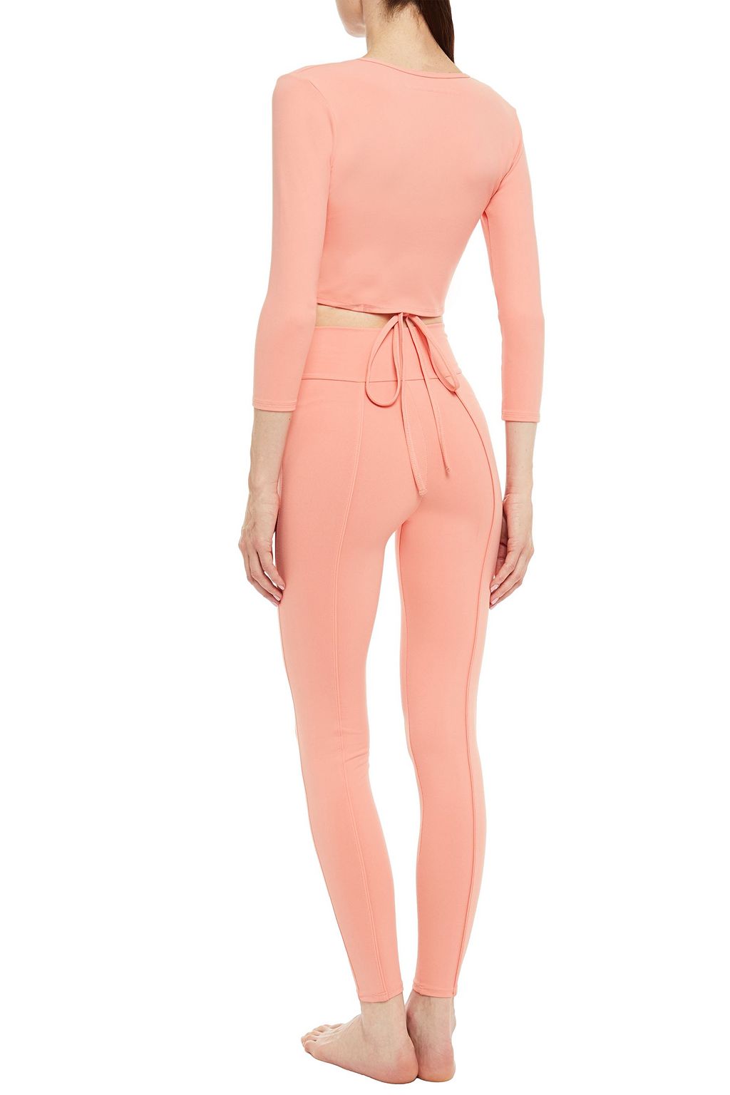 LIVE THE PROCESS Zen cropped stretch-Supplex wrap top