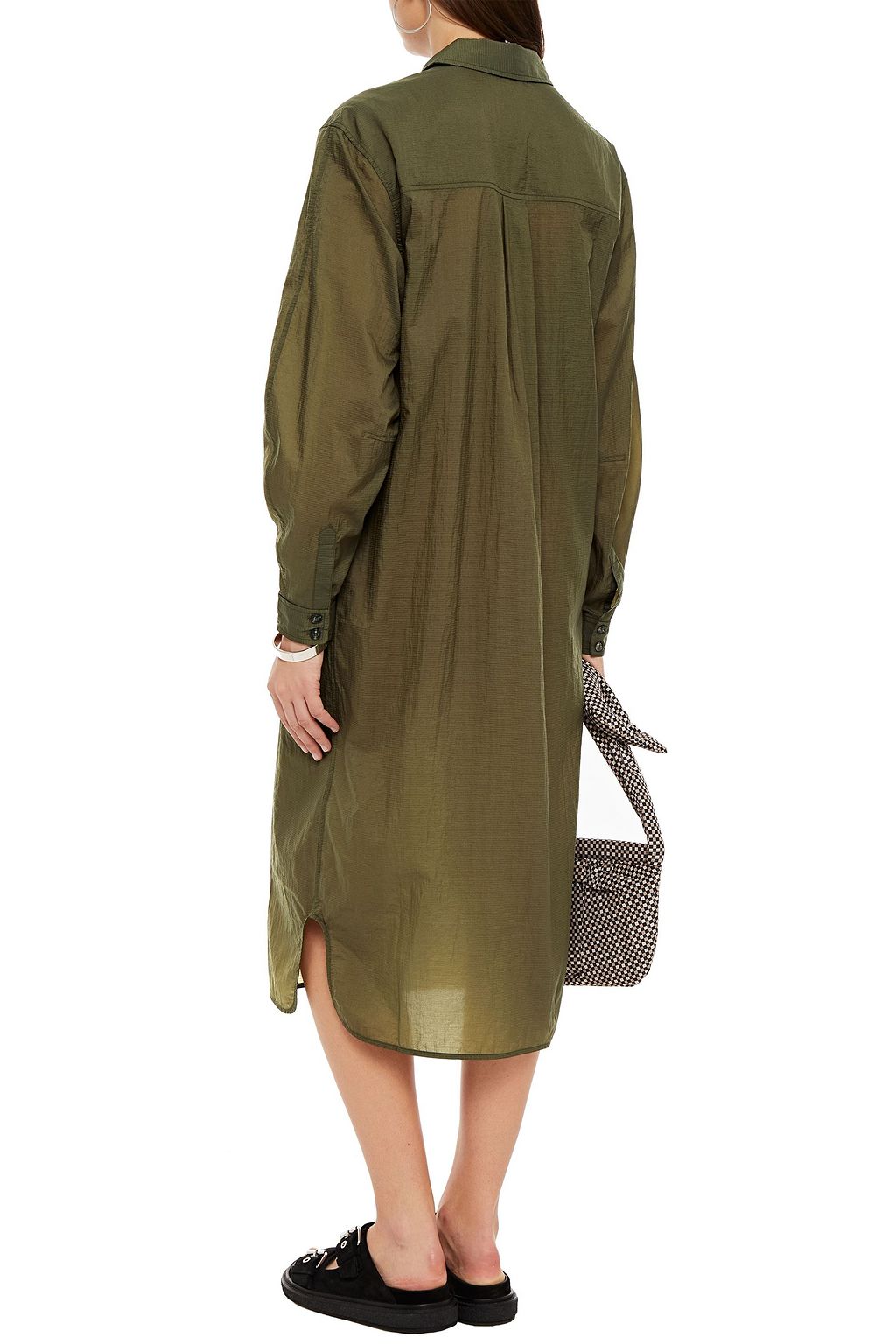 GANNI Shell midi shirt dress
